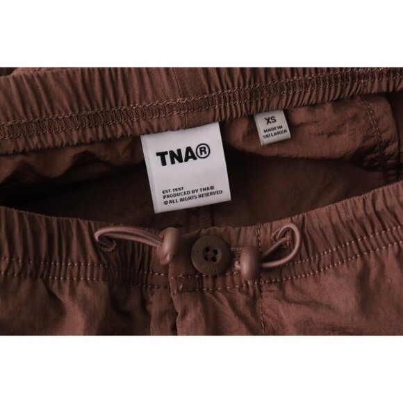 Aritzia TNA Women's XS Brown Parachute Pant Deep Taupe Aviator Elastic Waist NWT - Picture 2 of 7